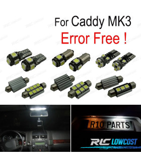 KIT 15 LAMPADE LED INTERNE PER VOLKSWAGEN VW CADDY MK3 MKIII 04-14