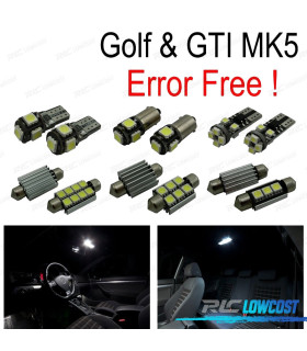 KIT 13 LAMPADE LED INTERNE PER VOLKSWAGEN VW GTI GOLF 5 MK5 MKV 06-09