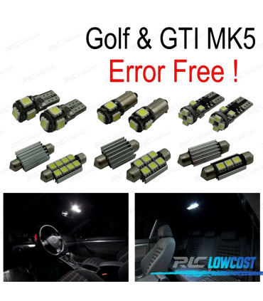 KIT 13 LAMPADE LED INTERNE PER VOLKSWAGEN VW GTI GOLF 5 MK5 MKV 06-09