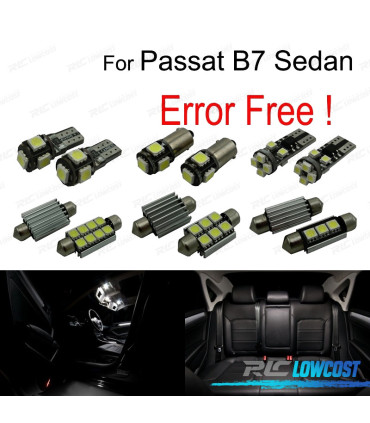 KIT 14 LAMPADE LED INTERNE PER VOLKSWAGEN VW PASSAT B7 SEDAN SOLO 12-15