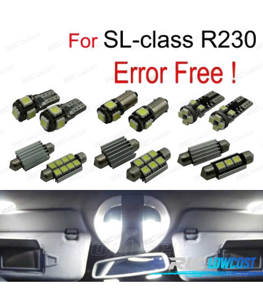 KIT 10 LAMPADE LED INTERNE PER MERCEDES CLASSE SL R230 SL500 SL600 SL55 AMG 02-08