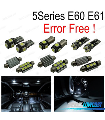 KIT 18 LAMPADE LED INTERNE PER BMW E60 E61 M5 520I 523I 530I XDRIVE 520D 525D 535D 530D SEDAN TOURING 03-10