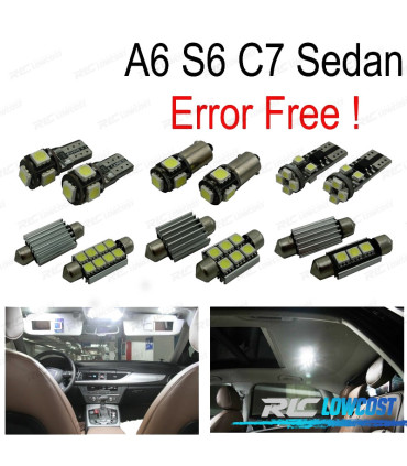 KIT 14 LAMPADE LED INTERNE PER AUDI A6 S6 RS6 C7 SEDAN 12-17
