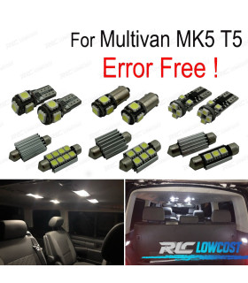 KIT 18 LAMPADE LED INTERNE PER VOLKSWAGEN VW MULTIVAN MK5 T5 03-15