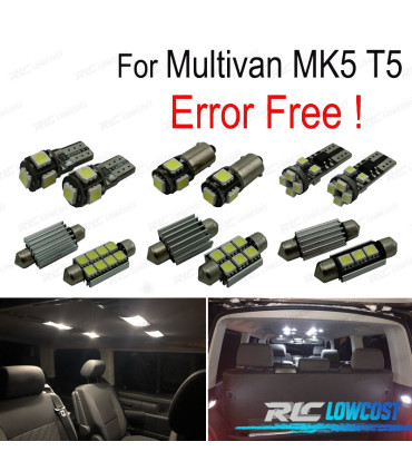 KIT 18 LAMPADE LED INTERNE PER VOLKSWAGEN VW MULTIVAN MK5 T5 03-15