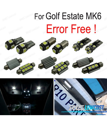 KIT 14 LAMPADE LED INTERNE PER VOLKSWAGEN VW GOLF FINCA 6 GOLF VI MK6 10-13