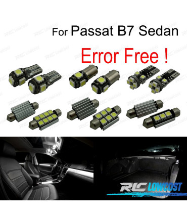 KIT 16 LAMPADE LED INTERNE PER VOLKSWAGEN VW PASSAT B7 SEDAN 12-15
