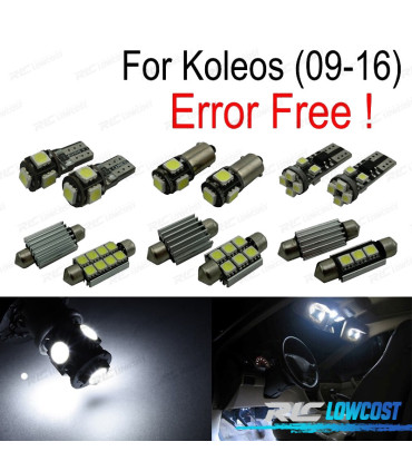 KIT 12 LAMPADE LED INTERNE PER RENAULT KOLEOS 09-16