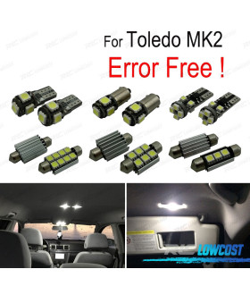 KIT 16 LAMPADE LED INTERNE PER SEAT TOLEDO MK2 1 M 1M2 99-04
