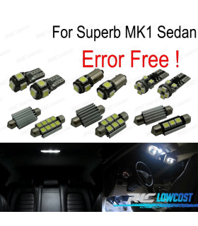 KIT 15 LAMPADE LED INTERNE PER SKODA SUPERB MK 1 SALOON MKI SEDAN 3U4 02-08
