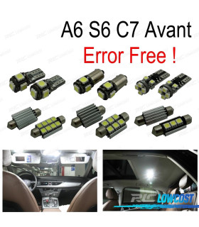 KIT 17 LAMPADE LED INTERNE PER AUDI A A6 S6 RS6 C7 AVANT WAGON 12-