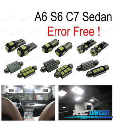 KIT 16 LAMPADE LED INTERNE PER AUDI A6 S6 RS6 C7 SEDAN 12-17