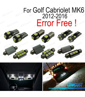 KIT 11 LAMPADE LED INTERNE PER VOLKSWAGEN VW GOLF CABRIO CABRIOLET MK6 12-16