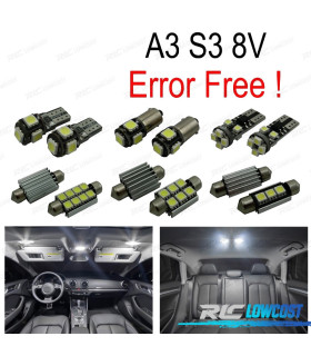 KIT 15 LAMPADE LED INTERNE PER AUDI A3 S3 8V SEDAN QUATTRO SPORTBACK LIMOUSINE 14-