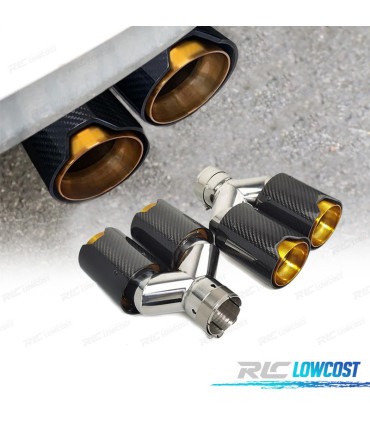 TERMINALI DI SCARICO BMW LOOK M PERFORMANCE IN CARBONIO DORATO