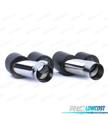 SCARICO DOPPIO UNIVERSALE 2x 89MM IN ACCIAIO INOX NERO OPACO