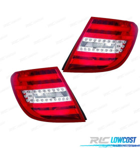 FANALI PER MERCEDES CLASSE C W204 SW 10-14 LED BIANCO ROSSO