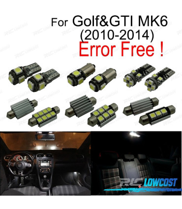 KIT 14 LAMPADE LED INTERNE PER VOLKSWAGEN VW GOLF 6 MK6 MK VI GTI 10-14