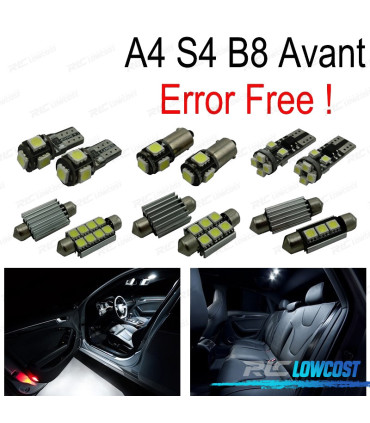 KIT 18 LAMPADE LED INTERNE PER AUDI A4 S4 B8 AVANT 09-15