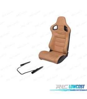 KIT SEDILE SPORTIVO SEMI BAQUET STILE RS IN PELLE BEIGE