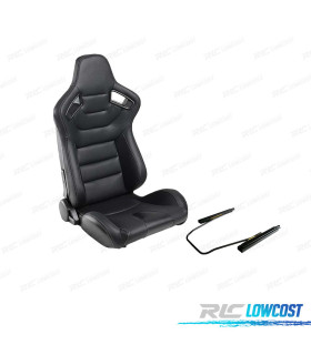 KIT SEDILE SPORTIVO SEMI BAQUET STILE RS PELLE NERA