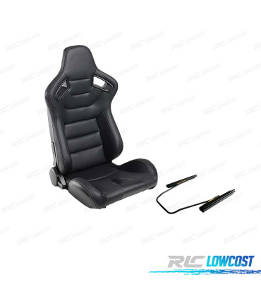 KIT SEDILE SPORTIVO SEMI BAQUET STILE RS PELLE NERA