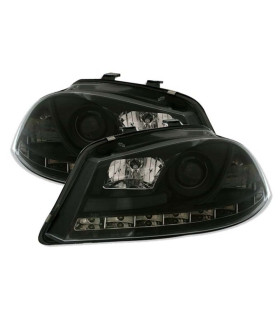 FARI PER SEAT IBIZA CORDOBA 6L 02-08 DRL NERI H1 H1