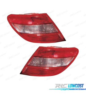 FANALI PER MERCEDES CLASSE C W204 BERLINA 07-10 BIANCO ROSSO