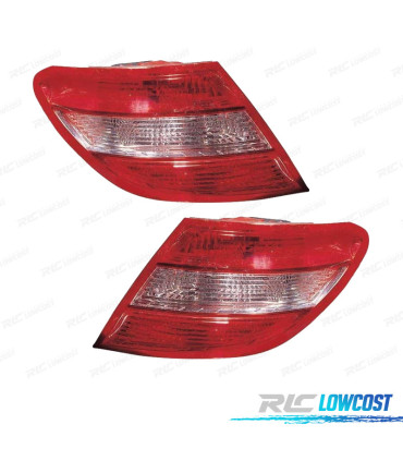 FANALI PER MERCEDES CLASSE C W204 BERLINA 07-10 BIANCO ROSSO