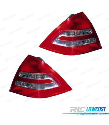 FANALI PER MERCEDES CLASSE C W203 BERLINA 00-04 BIANCO ROSSO