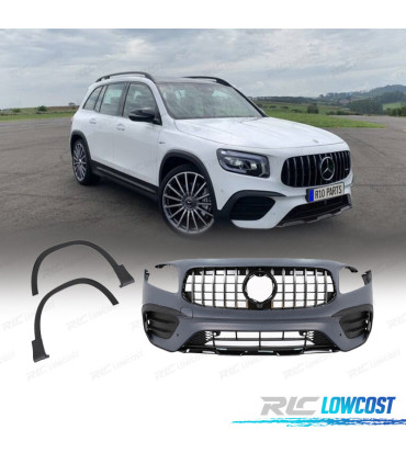 PARAURTI ANTERIORE MERCEDES X247 20- LOOK GLB35 GRIGLIA ARGENTO