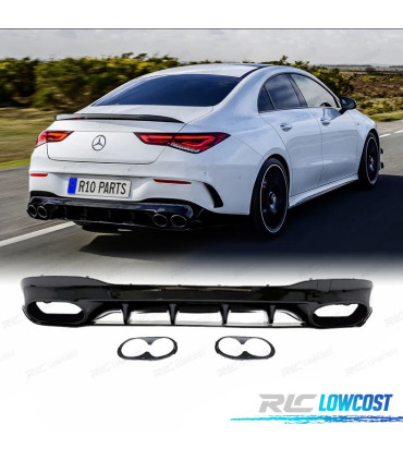 DIFFUSORE MERCEDES CLASSE CLA W118 AMG 19- LOOK AMG CLA45 NERO LUCIDO