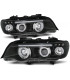 FARI PER BMW X5 E53 99-03 FONDO NERO OCCHI ANGELLO