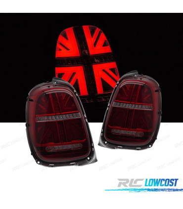 FANALI A LED MINI COOPER F55 F56 F57 14-17 ROSSO AFFUMICATO