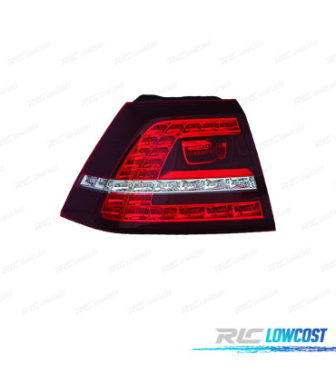 FANALE SINISTRO PER VOLKSWAGEN VW GOLF VII GTI GTD 12-17 LED BIANCO ROSSO