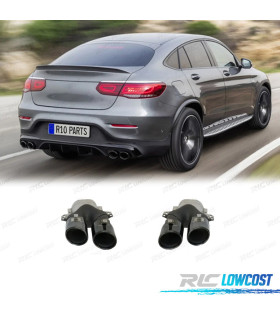 TERMINALI SCARICO MERCEDES GLC C253 X253 15-18 LOOK AMG GLC43 NERO