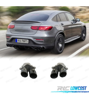 TERMINALI SCARICO MERCEDES GLC C253 X253 15-18 LOOK AMG GLC43 NERO