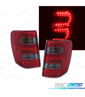 FANALI A LED JEEP GRAND CHEROKEE 99-05 ROSSO AFFUMICATO