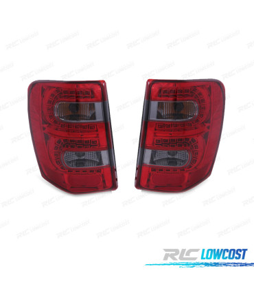 FANALI A LED JEEP GRAND CHEROKEE 99-05 ROSSO AFFUMICATO