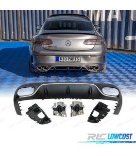 DIFFUSORE MERCEDES W213 COUPE C238 LOOK E53 TERMINALI DI SCARICO NERO CROMATO