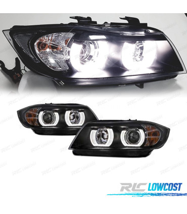 FARI BMW E90 E91 05-08 XENON ANGEL EYES A LED 3D NERO