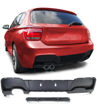 DIFFUSORE PER BMW F20 F21 11-15 LOOK M-PERFORMANCE DOPPIA USCITA SINISTRA