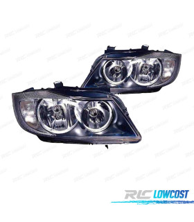 FARI BMW E90 E91 BERLINA TOURING 05-08 FONDO CROMATO NERO