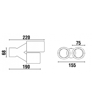 TERMINALE SCARICO TONDO DOPPIO IN ACCIAIO INOX