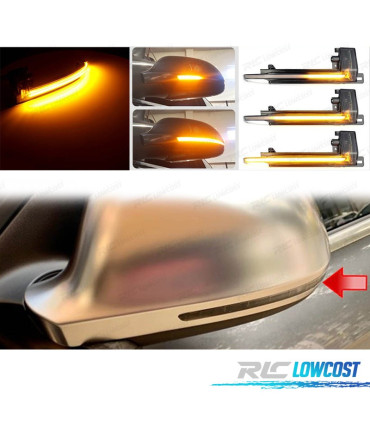 FRECCIE SPECCHIO PER AUDI A6 LED NERO FUMÉ