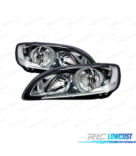 FARI VOLVO S60 V60 13- LUCE DIURNA A LED FONDO NERO FISSO SEMPLICE CON FLANGIA