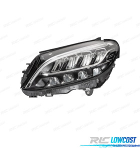 FANALE SINISTRO MERCEDES CLASSE C W205 18-21 LUCE DIURNA A LED FONDO NERO