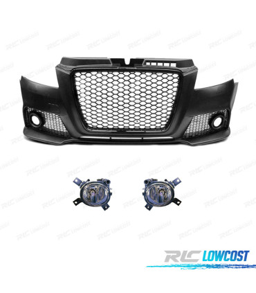 PARAURTI ANTERIORE PER AUDI A3 8P 08-12 LOOK RS3 NERO CON FENDINEBBIA