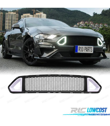 GRIGLIA ANTERIORE SUPERIORE CON LUCE LED DRL BIANCA PER FORD MUSTANG 15-17