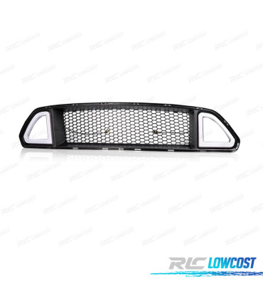 GRIGLIA ANTERIORE SUPERIORE CON LUCE LED DRL BIANCA PER FORD MUSTANG 15-17